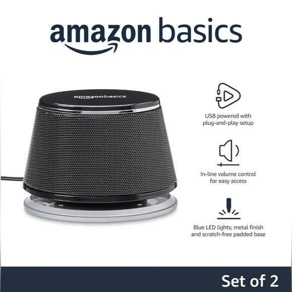 Amazon Basics USB-Powered Computer Speakers with Dynamic Sound - Picture 3 of 7